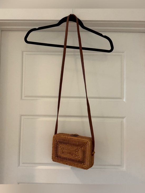 Handbags - Woven Rattan Crossbody Bag in Natural Brown
